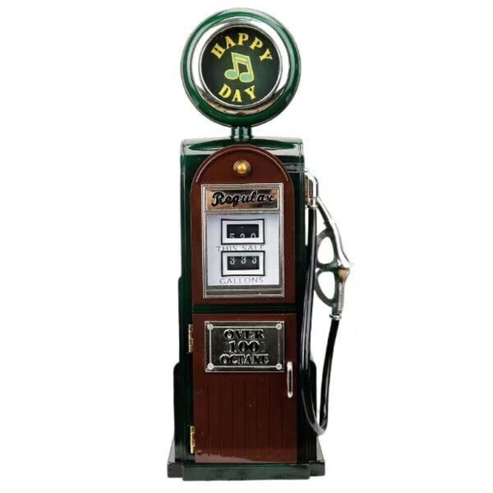 1740 Music Box Retro US Gas Pump Fuel Dispenser Shape Storage Music